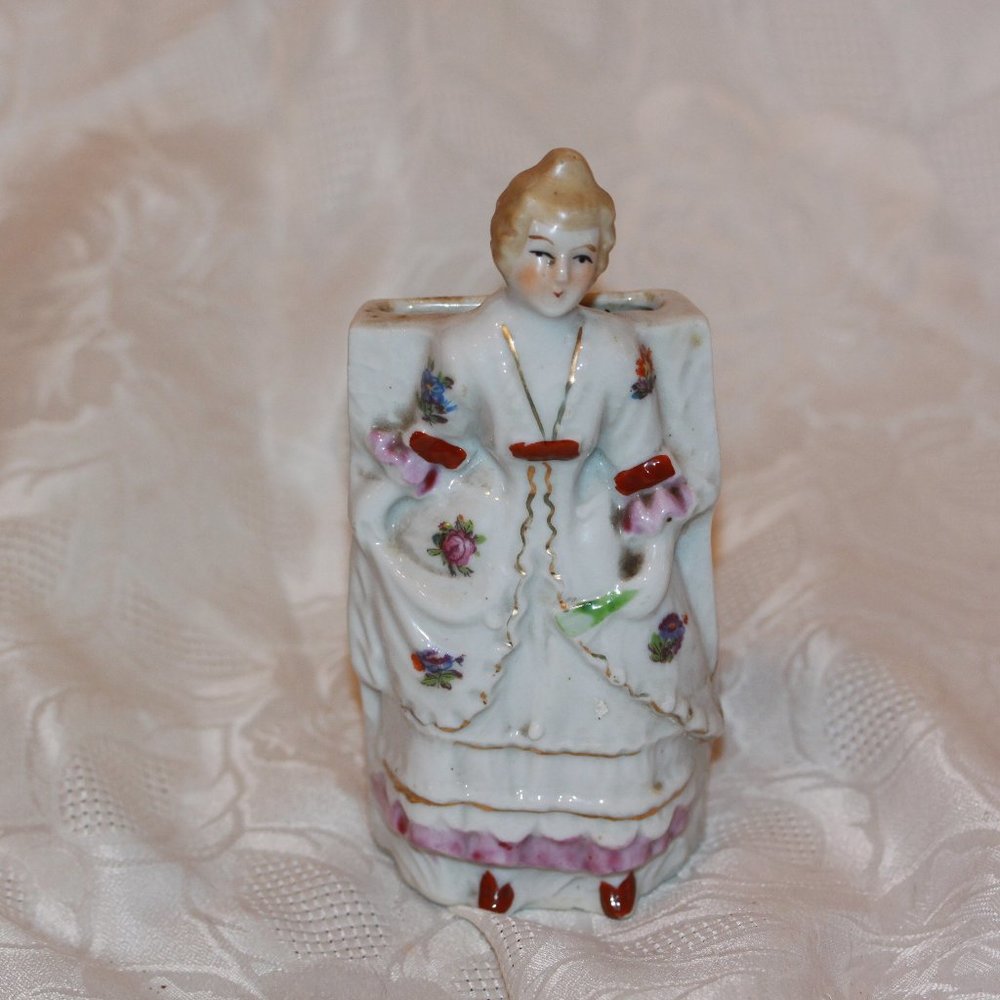 Vintage Made In Japan Victorian Woman Wall Pocket